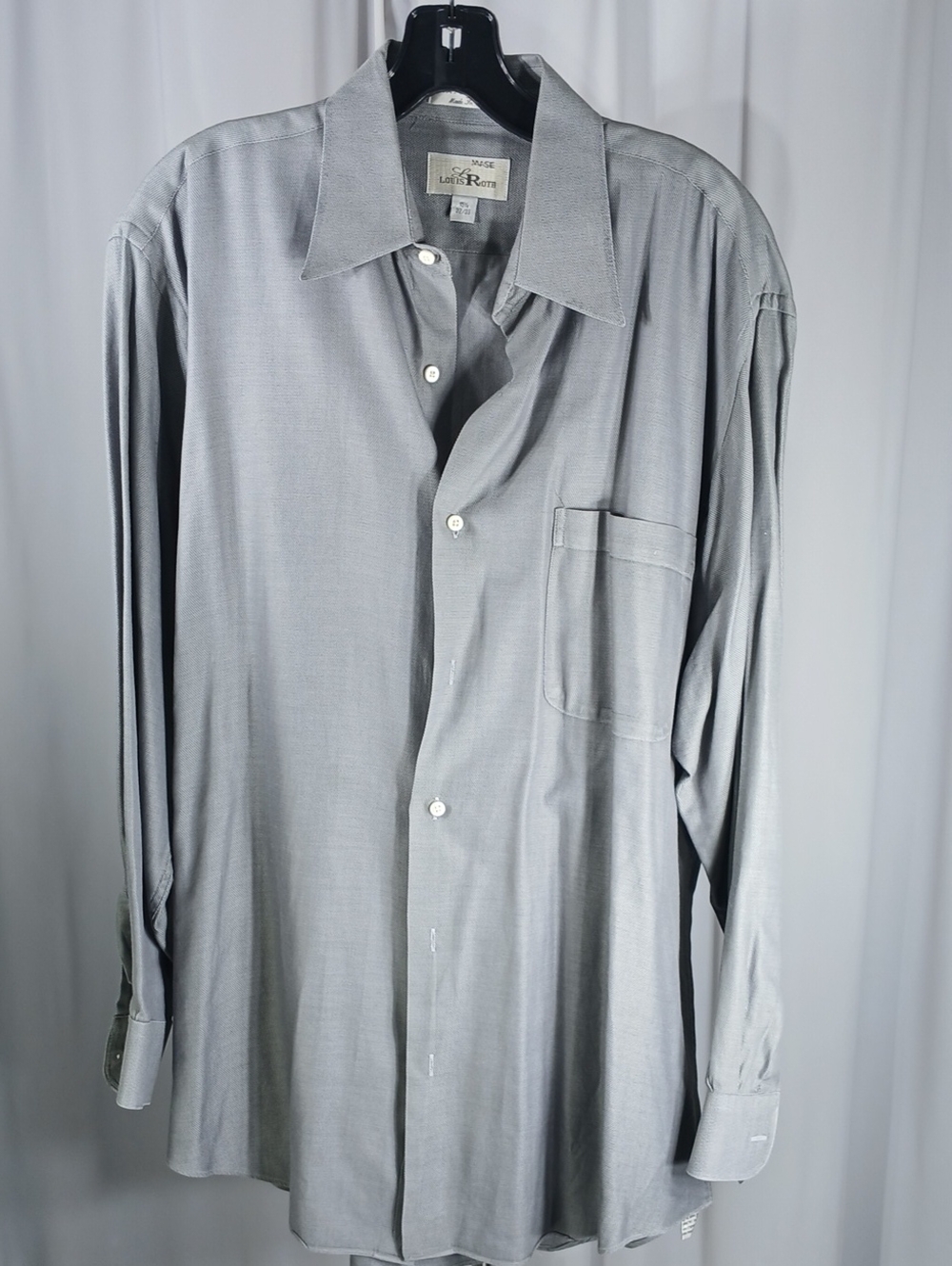 Louis Roth cotton Men's Silver-Gray Dress Shirt